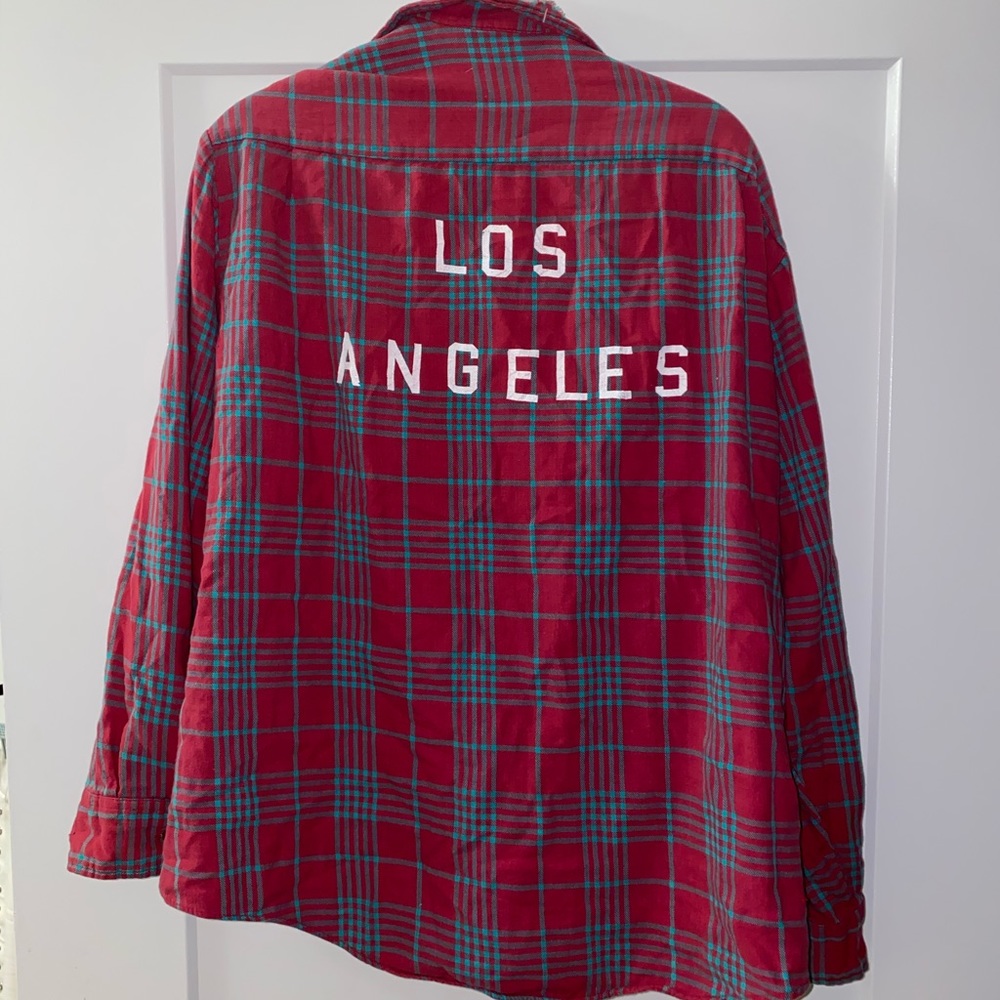 Distressed Los Angeles Long Sleeve Flannel